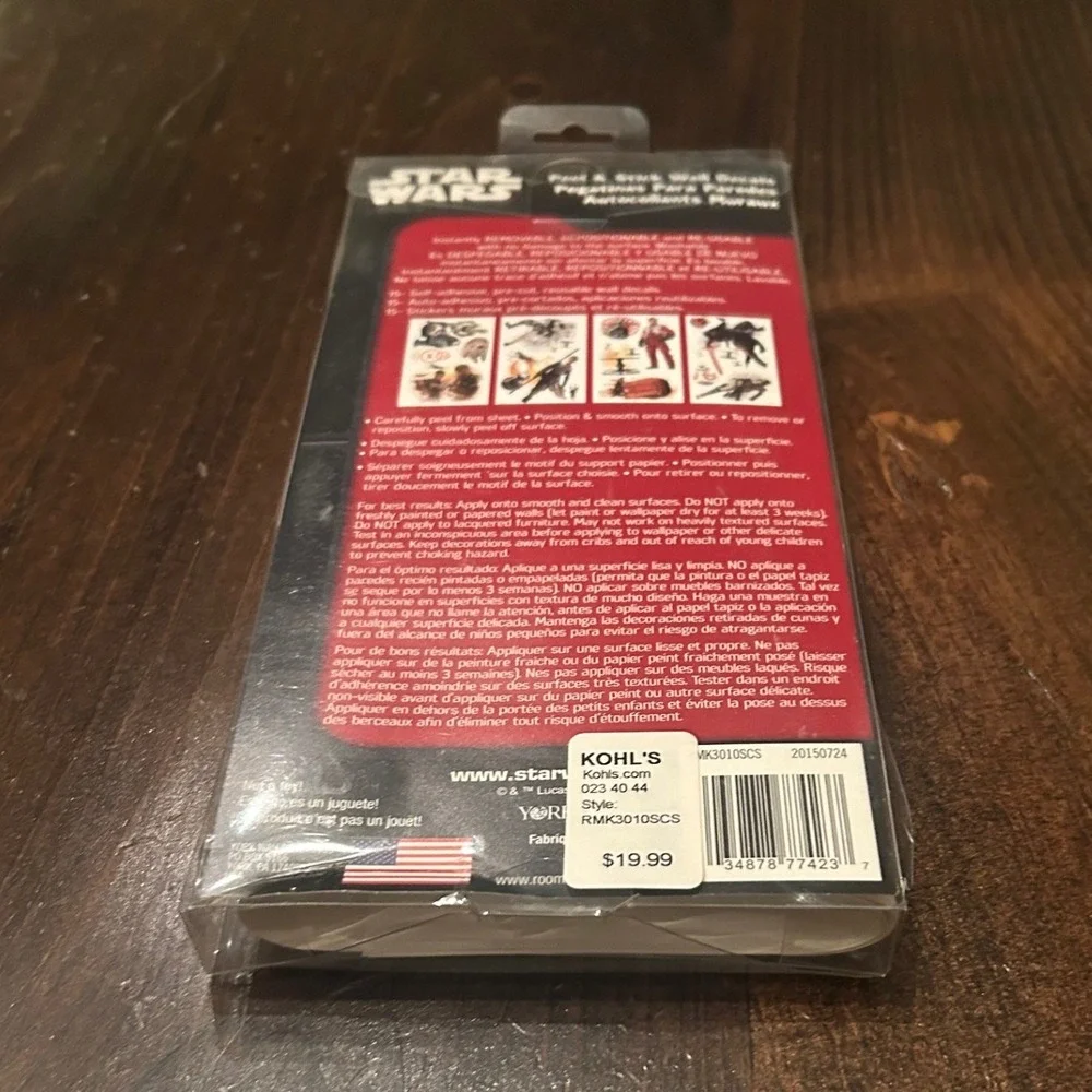 Star Wars Wall Decals Kids‎ New Force Awakens 15pc Peel Stick Playroom Bedroom
